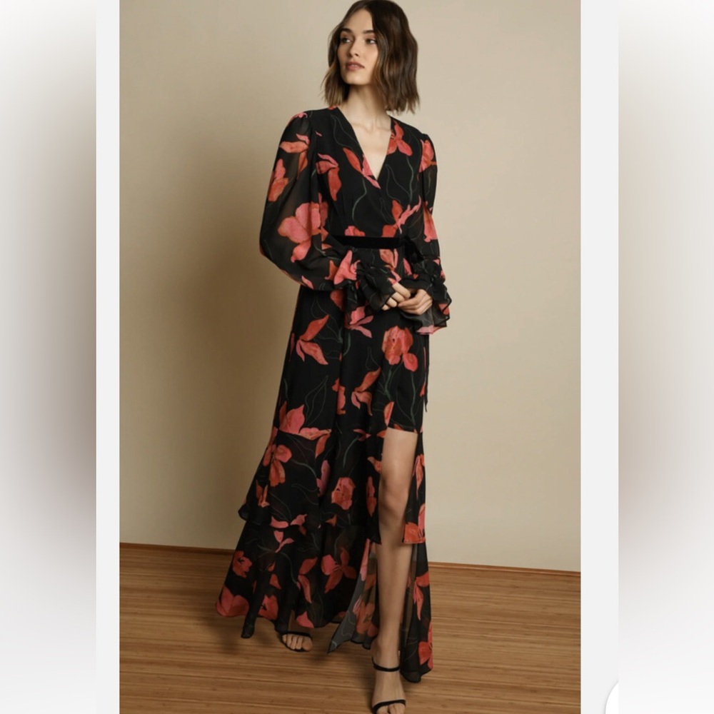 Anthropologie x Hutch Valentina Floral Wrap Maxi Dress